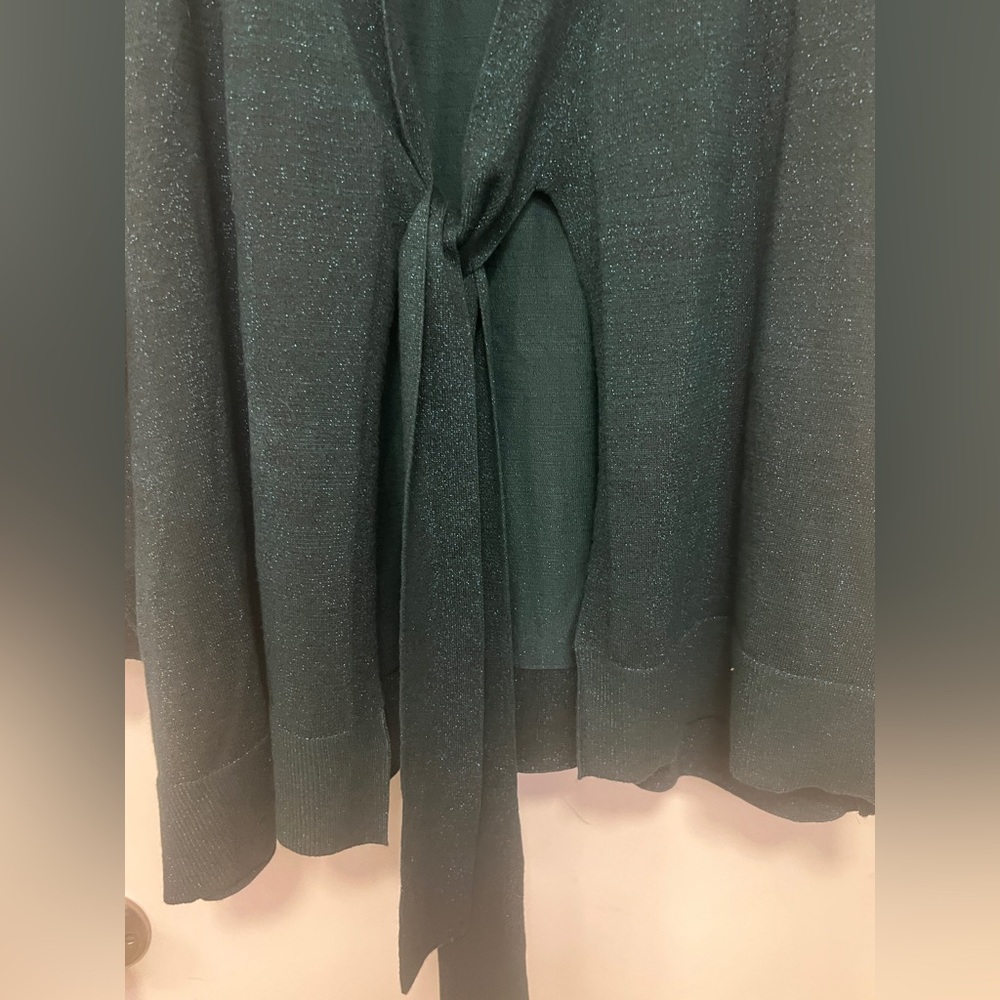 Lane Bryant Classic Tie-Front Shine Cardigan - jewel green - size 26/28 - Picture 4 of 9